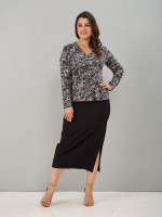 Блузка БЛкл-079/черный-бежабстракция