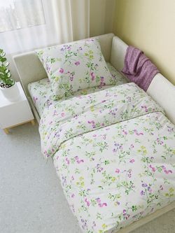 Простынь на резинке Сказка "Душистый горошек" 90х200 см, перкаль