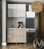 Кухня Нора 1.0м (корпус белый/белый; дуб шале светлый) 26мм дуб вотан