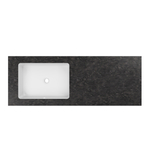 Столешница из натурального мрамора с интегрированной раковиной VWTB-4LX140VB-L, левая,черный Версаче