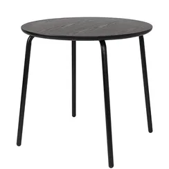 Стол обеденный Round, D90 см, черный шпон ясеня