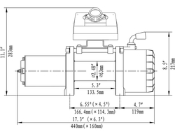 Лебёдка автомобильная электрическая 12V Runva EWX5000SR 2268 кг (синтетический трос)