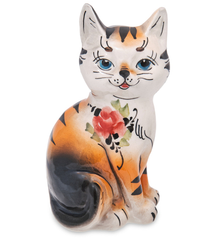 ГЛ- 093/1 Фигурка «Кошка» (Гжельский фарфор)