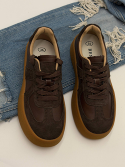 Кроссовки женские натуральная кожа арт. 9009-2 цвет "коричневый"