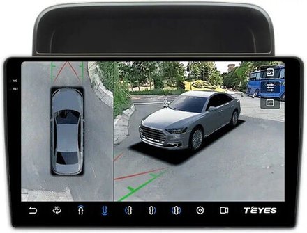 Магнитола для Toyota Land Cruiser 100 1998-2002 (правый руль, климат на ШГУ) - Teyes CC3-2K-360 на Android 10, 2K QLED, 6Гб+128Гб, CarPlay, 4G SIM-слот, 4 камеры в комплекте