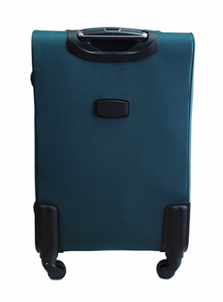 Чемодан тканевый Lcase Amsterdam размера L. Дорожный чемодан с расширением, 75 см, 96 л, Темно-зеленый