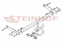 Фаркоп на Seat Alhambra 2010-2012, Volkswagen Sharan 2010-2012 (паспорт и сертификат в комплекте)(без электрики) Steinhof.V-137