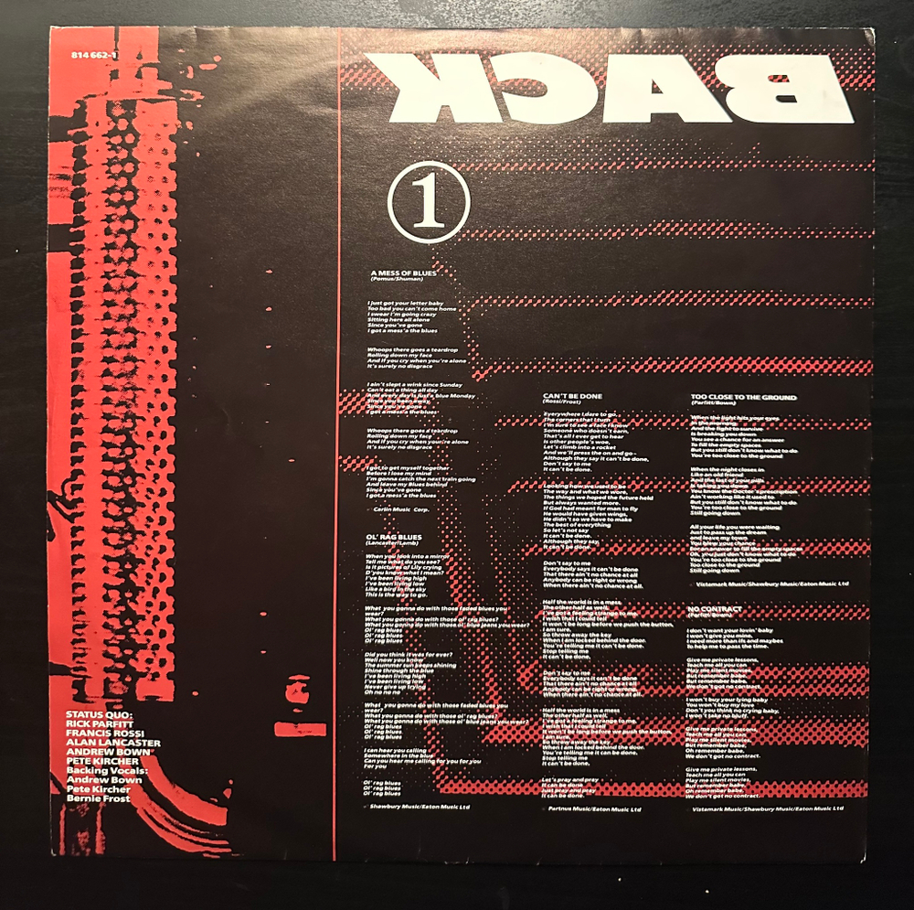 Status Quo - Back To Back (Голландия 1983г.)