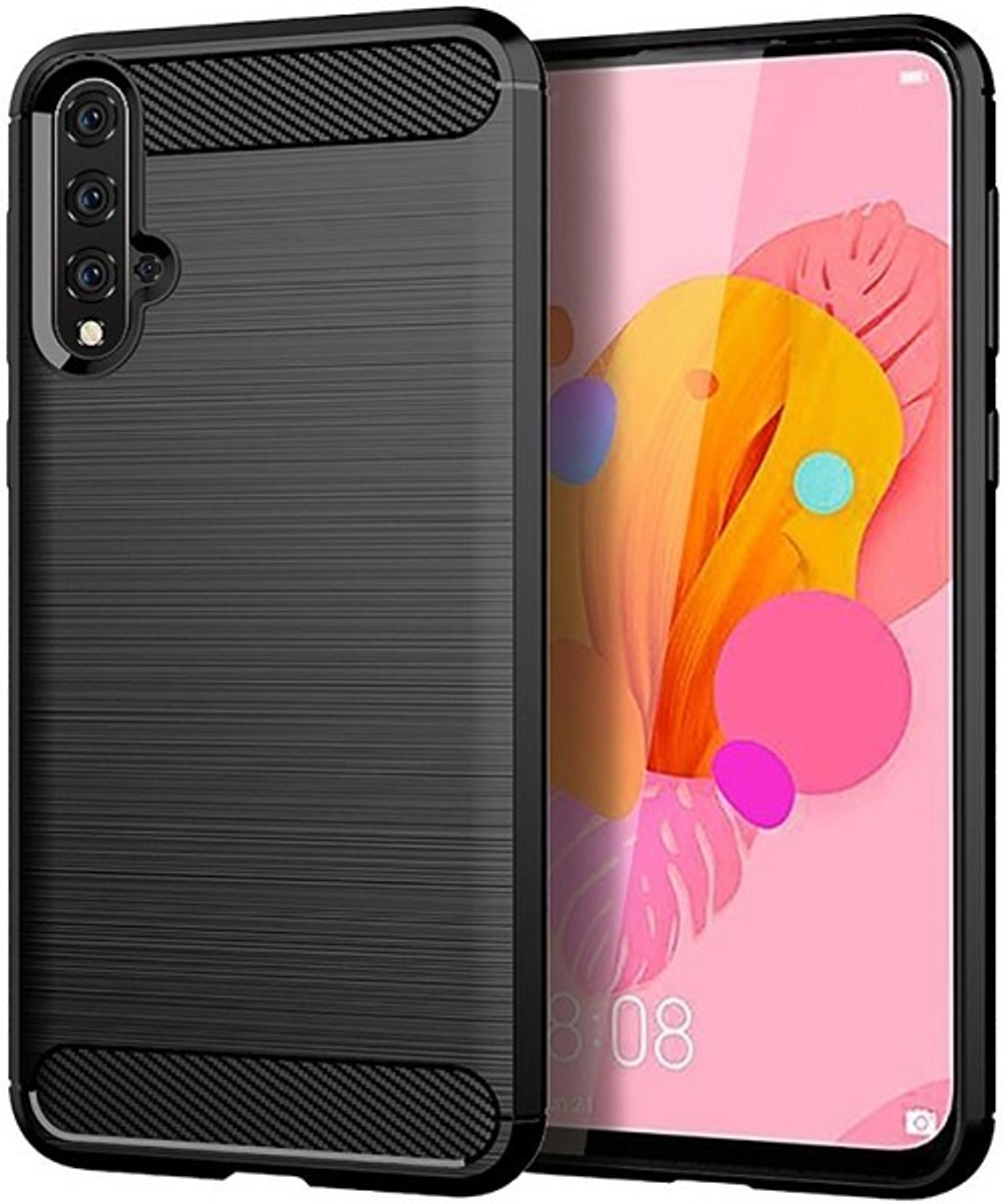 Чехол для Huawei Nova 5 (Nova 5 Pro) цвет Black (черный), серия Carbon от Caseport