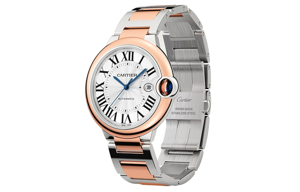 CARTIER Blue Balloon Collection Automatic Mechanical Movement 30m Water Resistance Men"s Watch Silver Dial