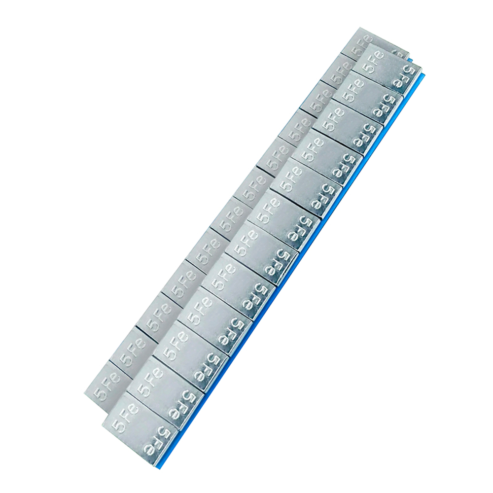 Самоклеящиеся балансировочные грузики 60 гр стальные (5гр х 12), с кромкой, короткая полоса , 100 шт (5*12100)