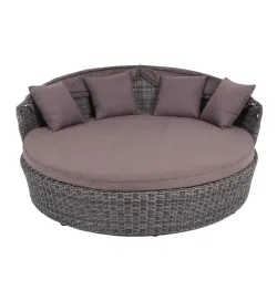 "Стильяно" плетеная кровать круглая, цвет графит