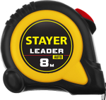 STAYER Leader, 8 м х 25 мм, рулетка с автостопом, Professional (3402-08-25)