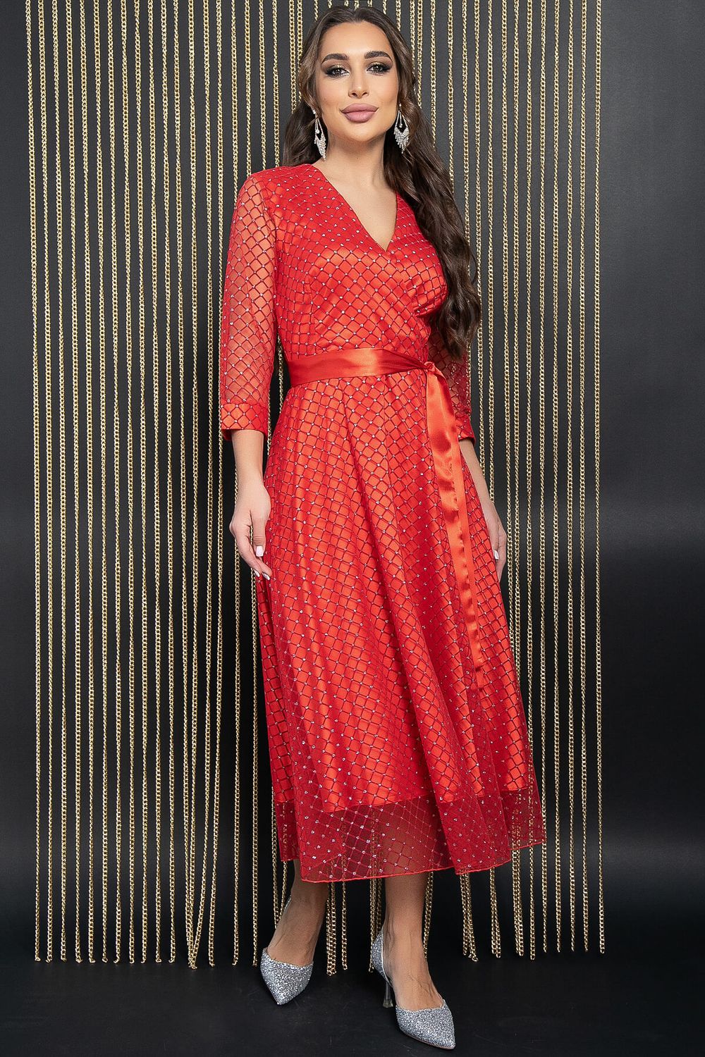 Платье праздничное Северное сияние (красное) П14398-5М LT Collection