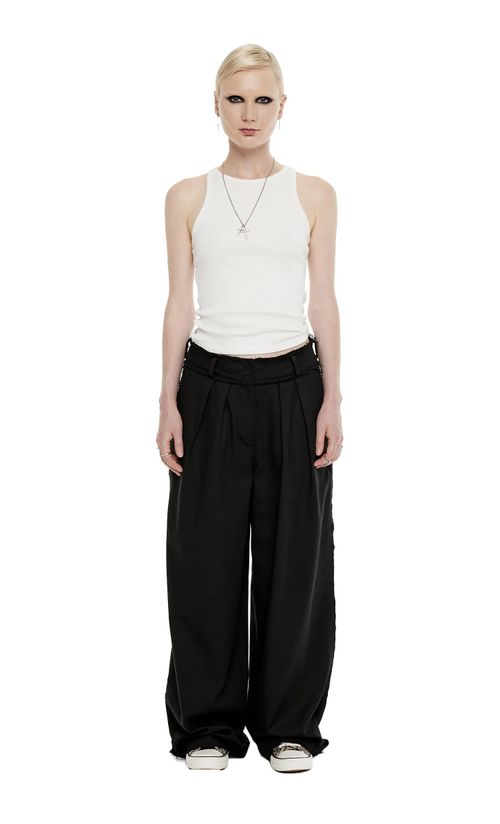 Брюки Kraizy Stripes Cut-off черные