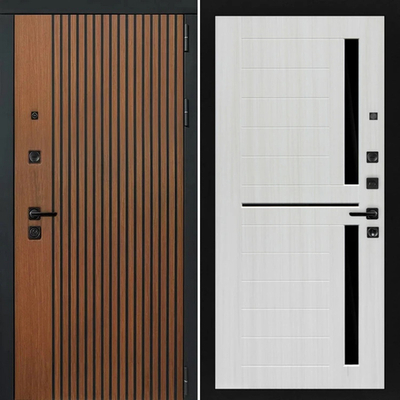 Входная дверь в квартиру Дуб кантри темный / Сандал белый - 1108