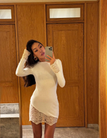 Платье трикотажное с кружевом "CHARM"