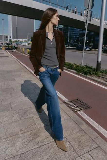 ZARA ДЖИНСЫ RELAXED SLIM С НИЗКОЙ ПОСАДКОЙ Z1975, СИНИЙ