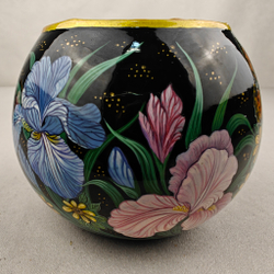 Вазочка с ручной росписью Палех "Ирисы"