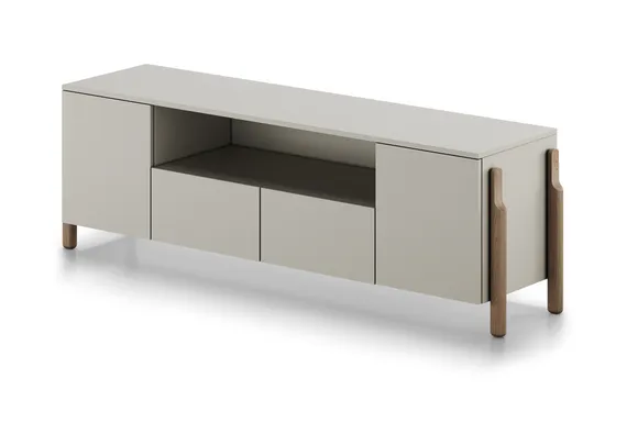 Тумба Basic под ТВ с нишей ширина 170 см (серо-бежевый)