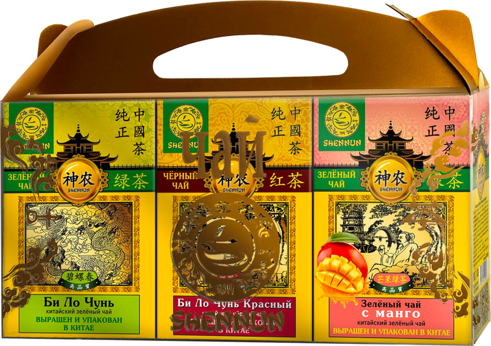 Чай Shennun Набор Зеленый и Красный Би Ло Чунь, Манго 250 г