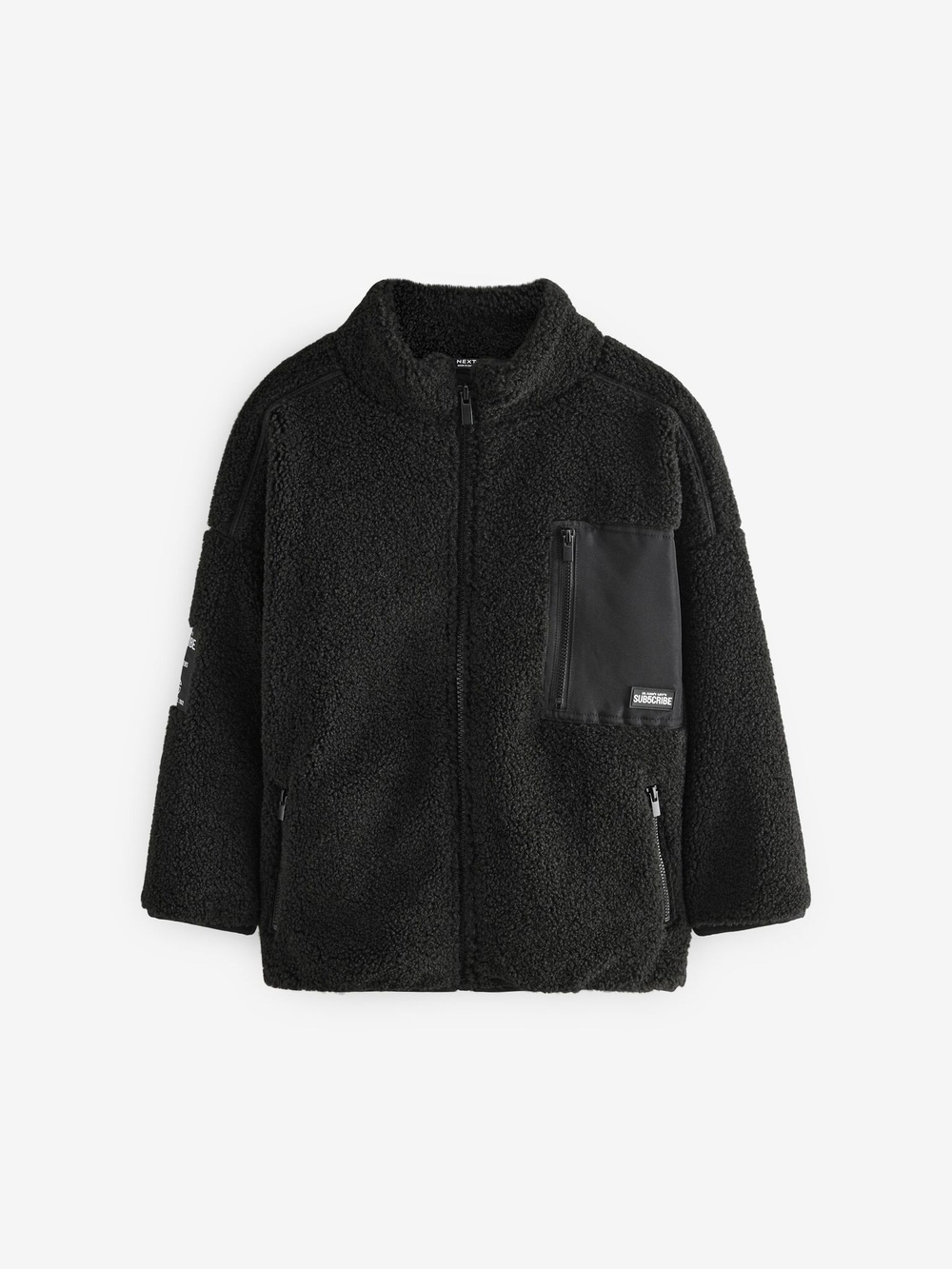 Куртка флисовая на молнии для мальчика Next B02-022, Черный