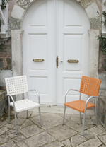 Кресло пластиковое Papatya Karea, сатинированный алюминий, белый