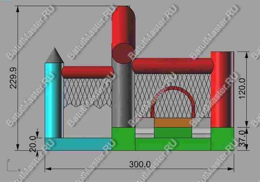 Детский надувной батут "Домик в деревне" 3.5*2.5*2.2 м