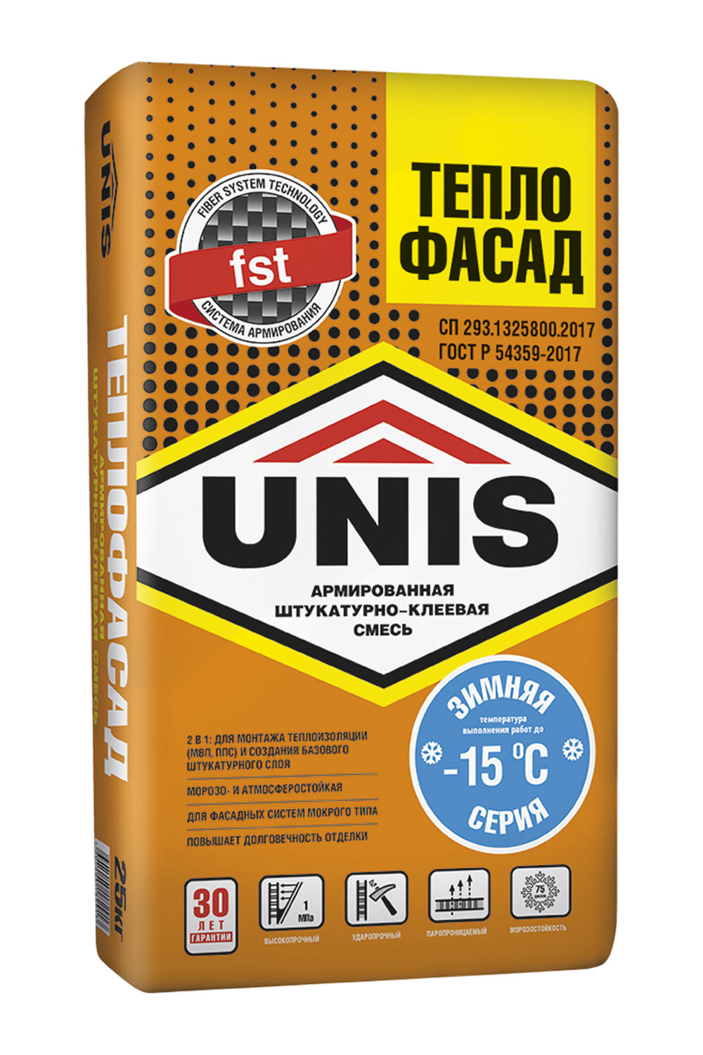 Клей UNIS ТЕПЛОФАСАД для теплоизоляции зимний 25 кг
