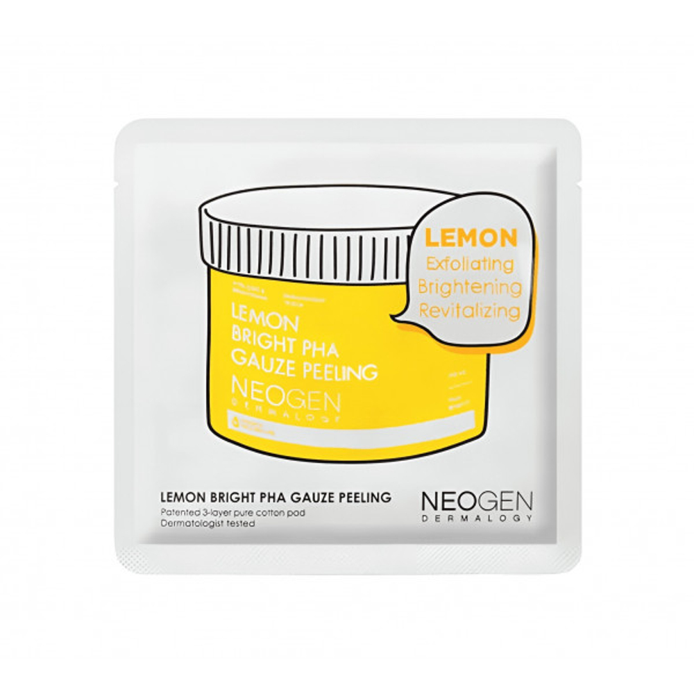Пилинг-пэды с лимоном для сияния кожи NEOGEN Dermalogy Lemon Bright PHA Gauze Peeling 1 шт