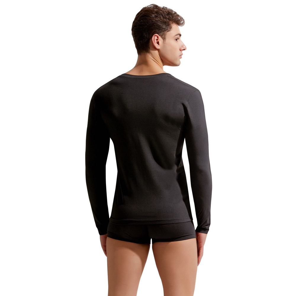 Мужской лонгслив с глубоким V-образным вырезом Gauvine (Размер: S) (Цвет: белый)