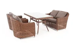 "Кон Панна" обеденная группа плетеная, цвет коричневый