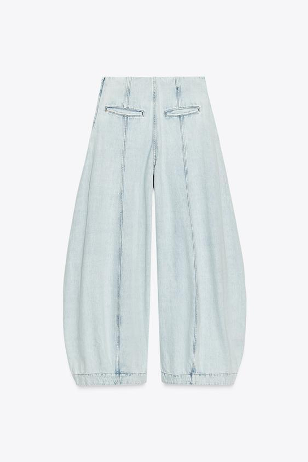 ZARA ДЖИНСЫ-БАЛЛОНЫ С ВЫСОКОЙ ПОСАДКОЙ — ZW COLLECTION, ГОЛУБОЙ