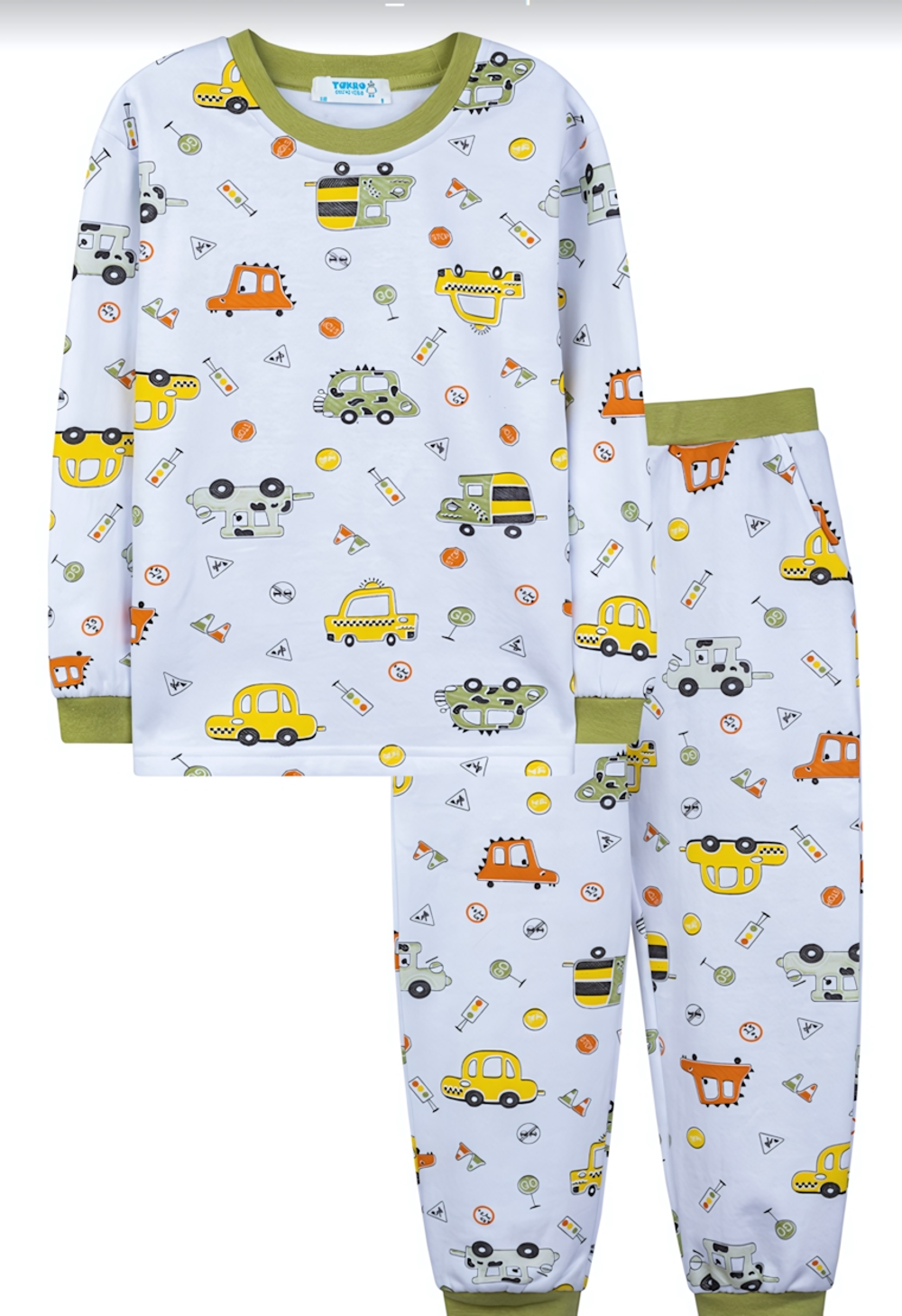 ПИЖАМА для мальчика M1180FNR-2/5 р.104 белый машинки (Такро)