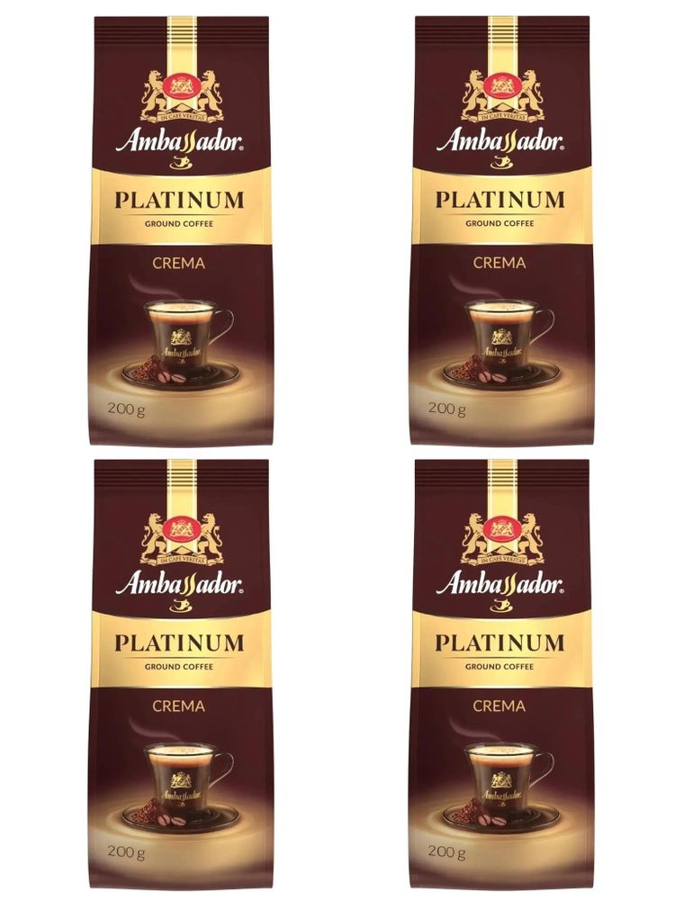 Кофе молотый Ambassador Platinum Crema 200 г x 4 шт