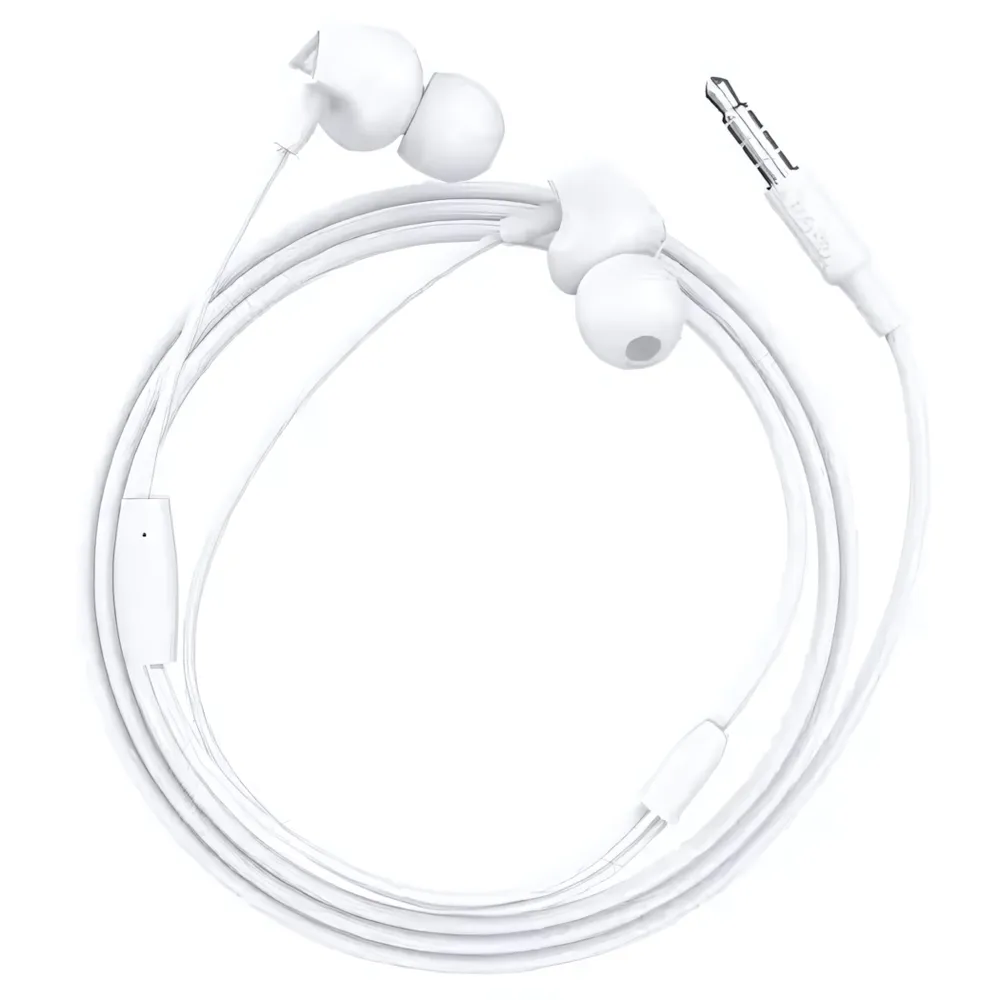 Гарнитура HOCO M60, вакуумные, разъем Jack, кабель 1.2 м White