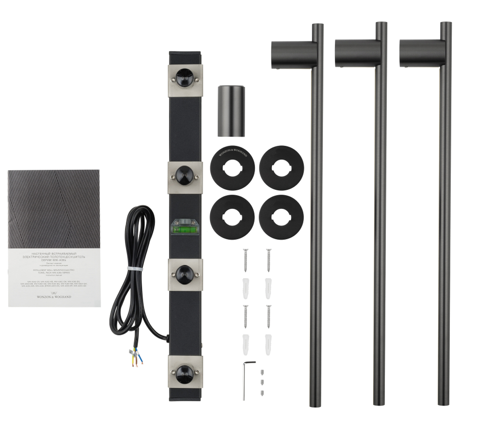 Полотенцесушитель электрический встраиваемый WONZON & WOGHAND DORTMUND, Темный графит (WW-A363-GM)