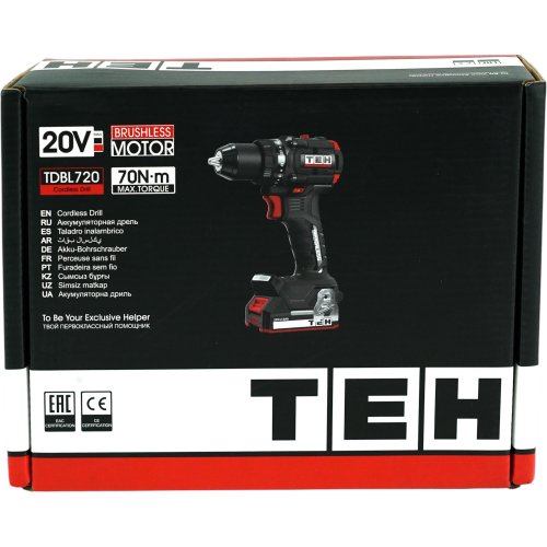 Дрель аккумуляторная 20V (без АКБ и ЗУ) TEH TDBL720