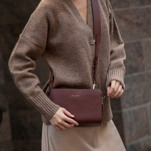 Женская сумка Emilie из кожи теленка, цвета бордо