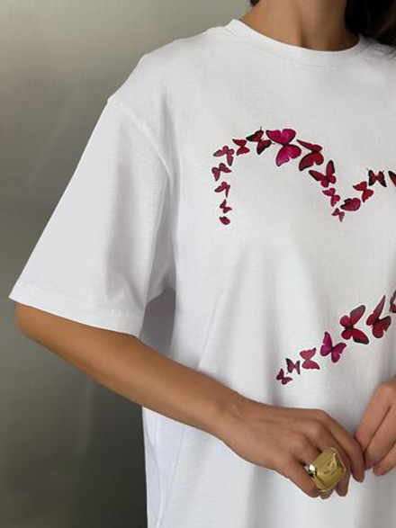 Футболка оверсайз с принтом длинная14