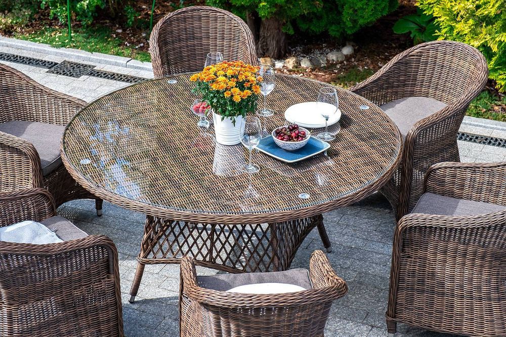 "Эспрессо-150 R" обеденная группа плетеная, цвет коричневый