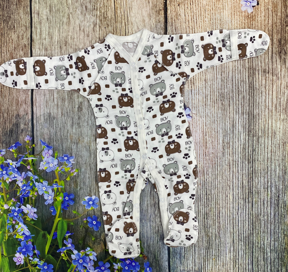 Комплект на выписку 5 предметов велюр "Сара" (Комбинезон, одеяло, бантик, шапочка, слип) (Цвет: Серый)