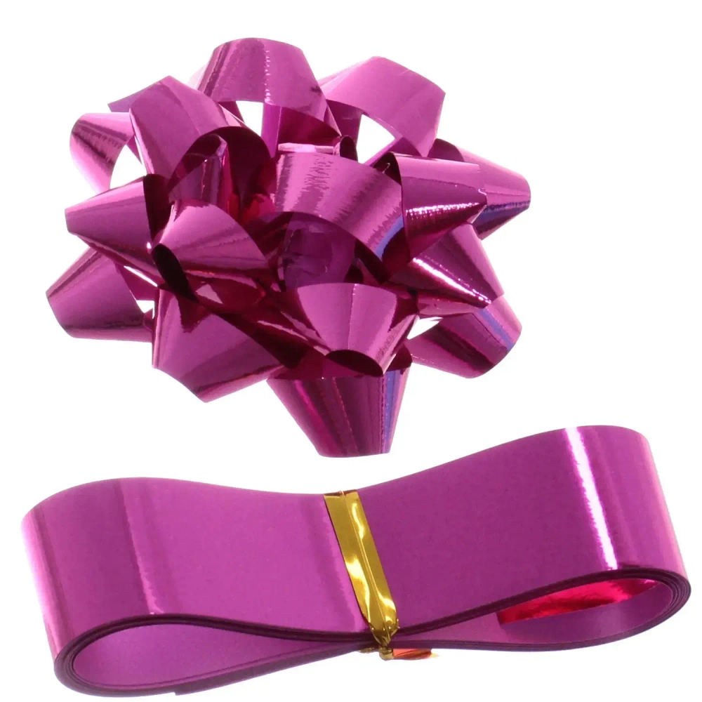 Набор для декорирования «Блеск» бант 6см, лента 2см (3м), Фуксия