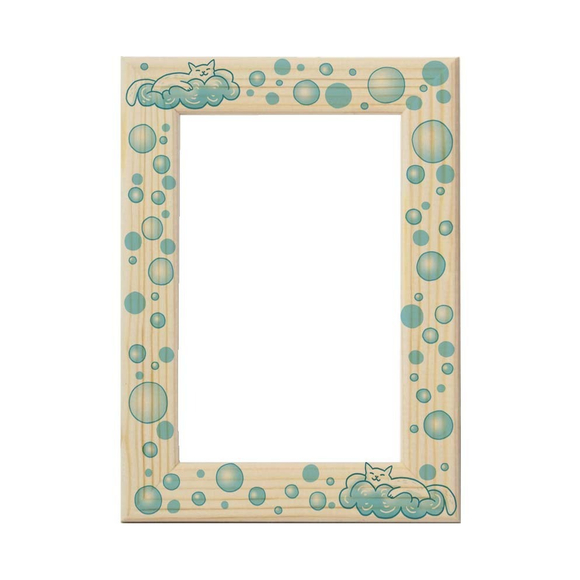 Фоторамка деревянная "Котик на облачке"