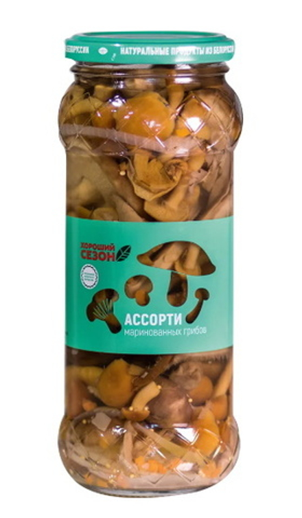 Ассорти из маринованных грибов 530г. Хороший сезон