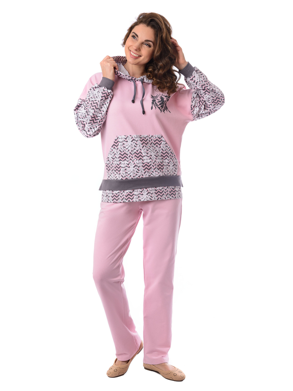 Костюм с брюками КБ-198П/розовый