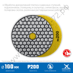 ЗУБР АГШК 100 мм, №200, сухое шлифование, Алмазный гибкий шлифовальный круг (29868-200)