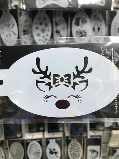 Трафарет для аквагрима овальный "Олененок" 7 на 13 см