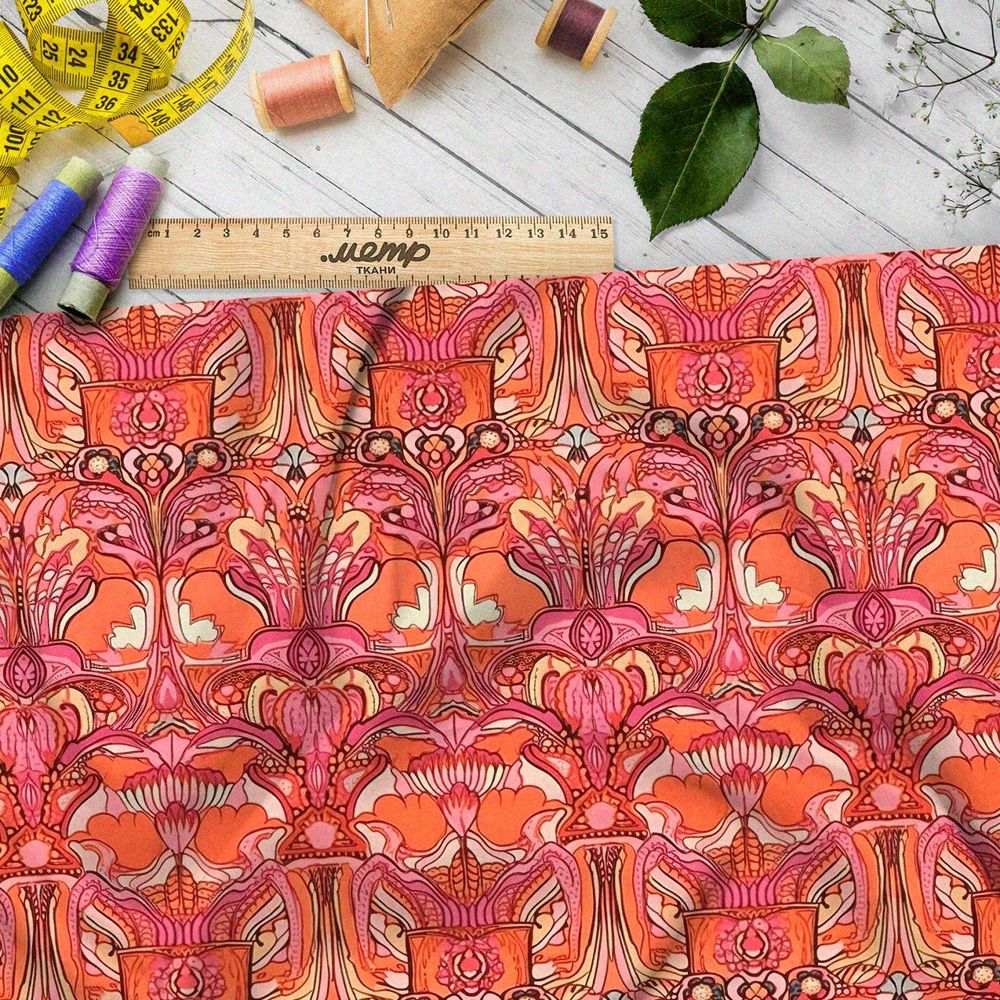 Ткань премиум сатин пламенное созвездие