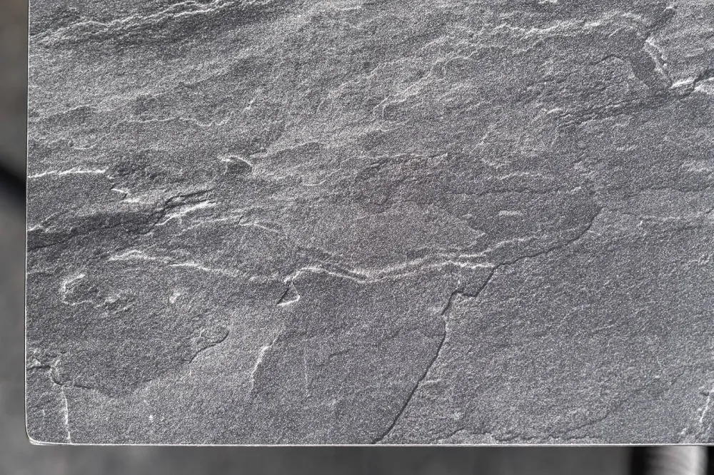 "Венето" обеденная группа на 6 персон со стульями "Милан", каркас темно-серый, роуп темно-серый